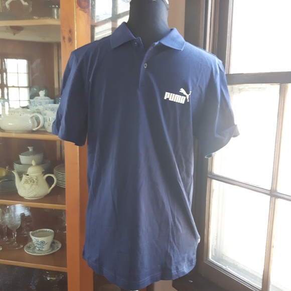 Size S Puma blue short sleeve golf shirt Polo excellent condition - Picture 2 of 7